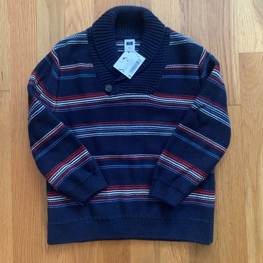 Toddler boy Janie and Jack striped cotton sweater